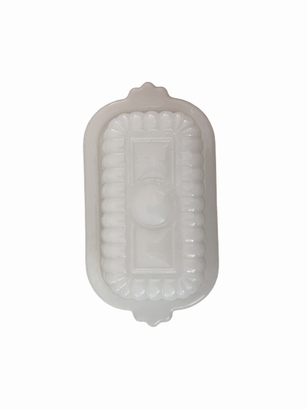 Vintage White Milk Glass Butter Dish | Embossed Cottage Farmhouse Style